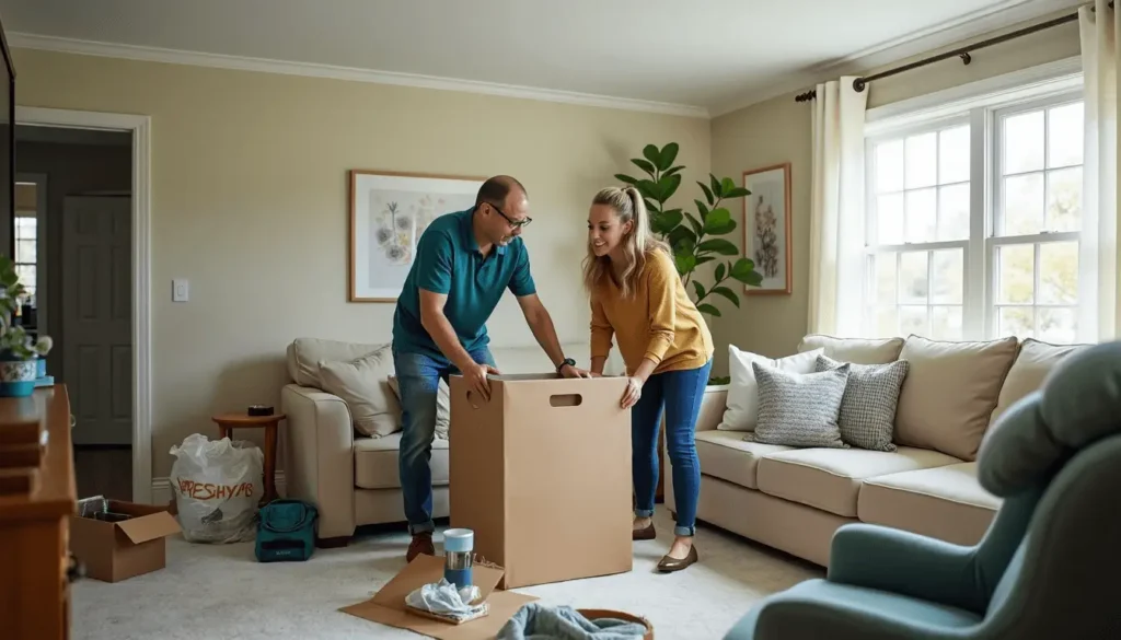 Organized junk sorting indoors with checklist
