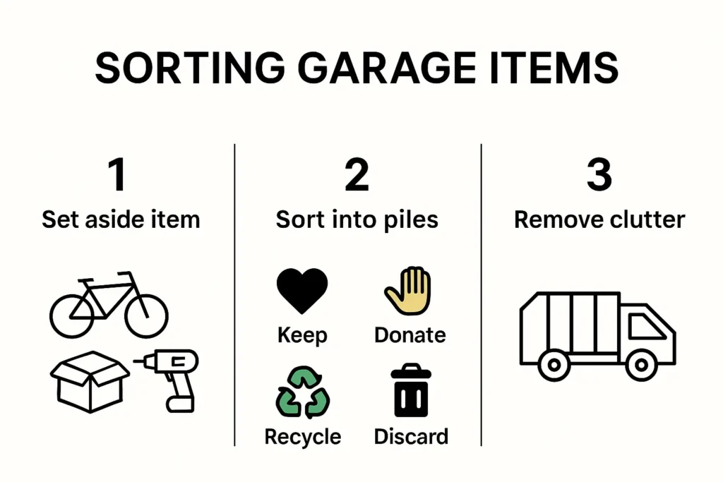 Garage sorting process for junk removal
