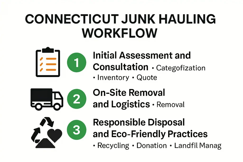 Junk hauling workflow steps explained visually