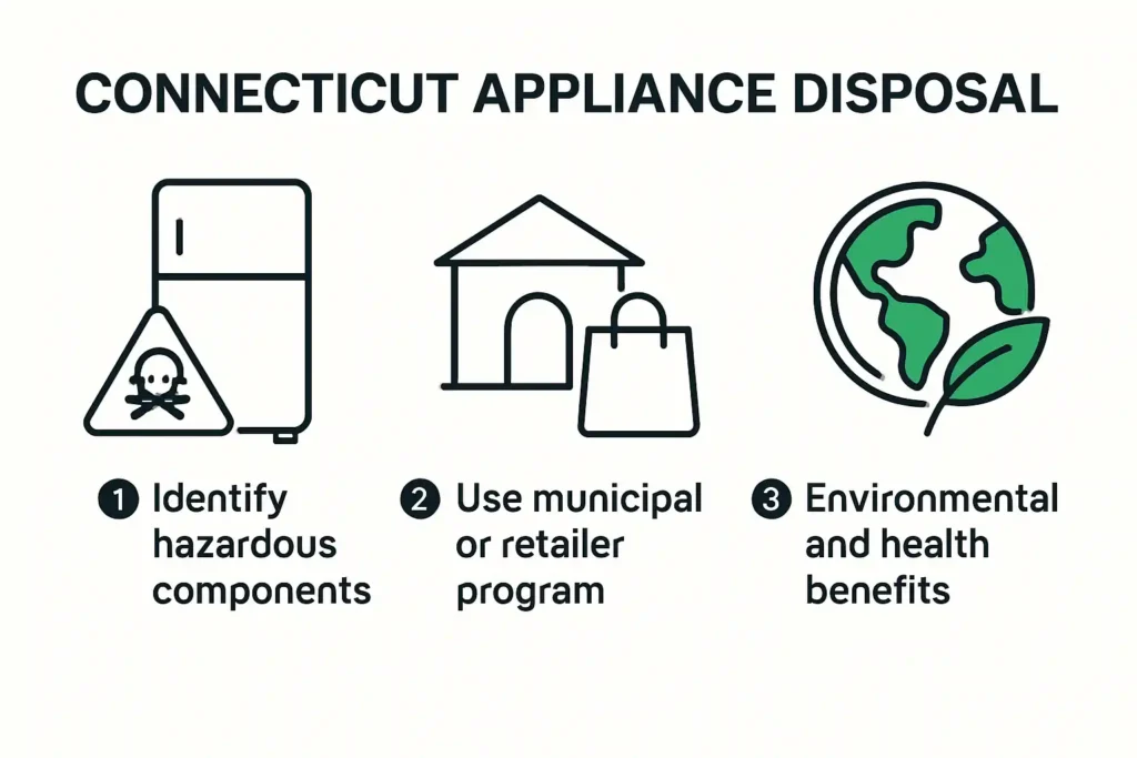 Connecticut appliance disposal process infographic