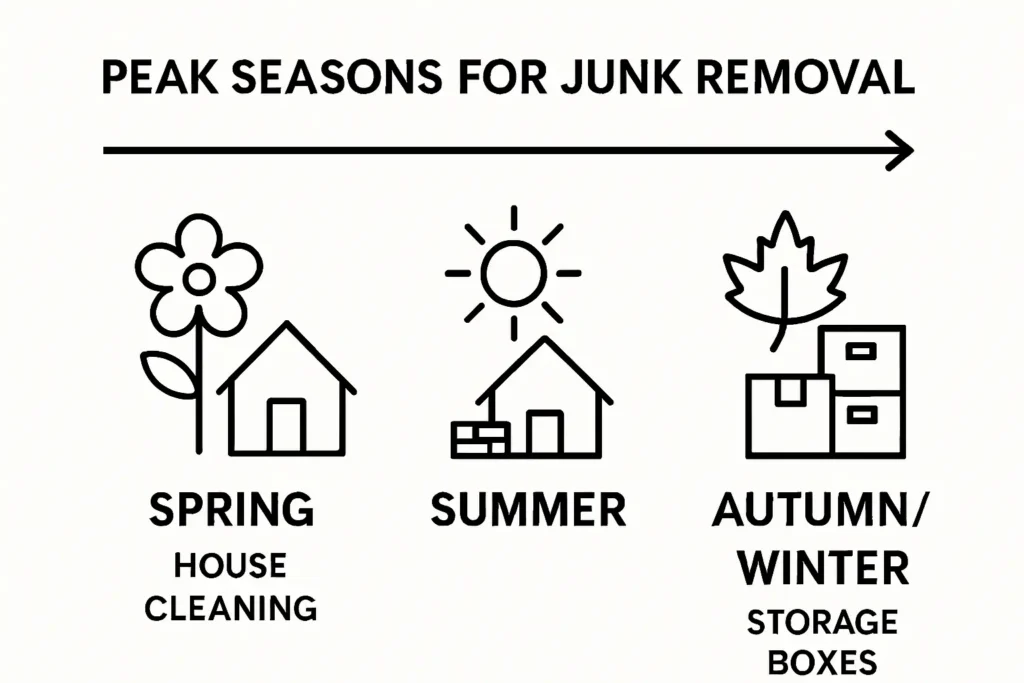 Infographic comparing junk removal demand