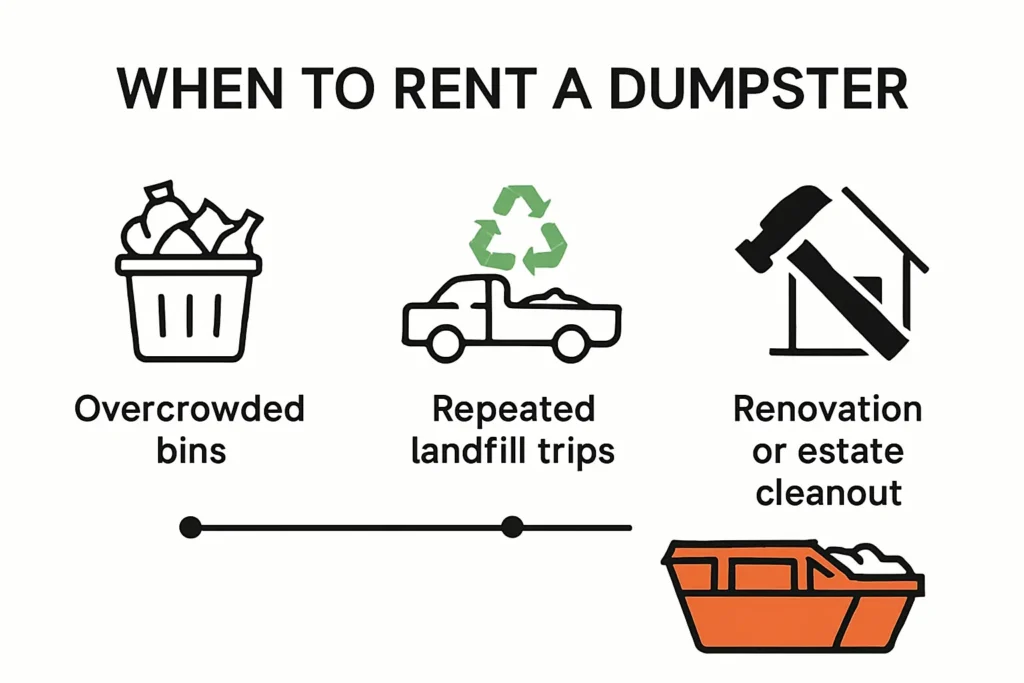 Signs you need to rent a dumpster infographic