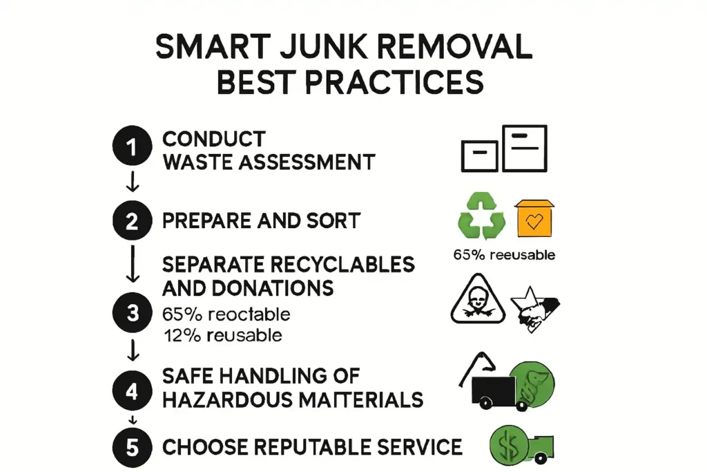 Step-by-step junk removal best practices infographic