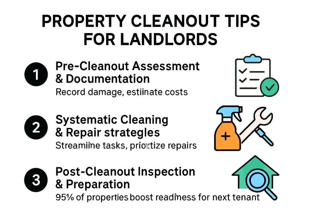 Step-by-step landlord cleanout process visual