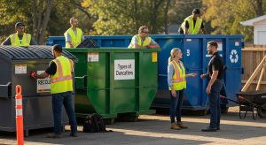 types of dumpsters construction site