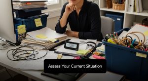 home office cleanout, workspace assessment