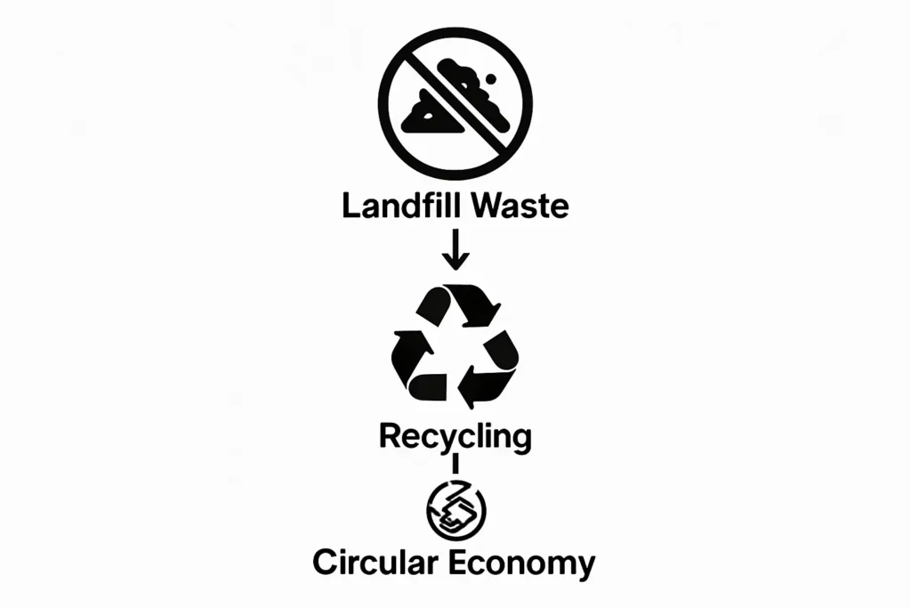 Comparison of landfill, recycling, and circular economy in green junk removal